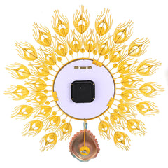 3D Large Wall Clock Luxury Peacock Metal Living Room Wall Watch Home Decoration