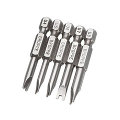 5pcs 50mm 1/4 Inch Hex Shank Magnetic U-shaped Screwdriver Bits
