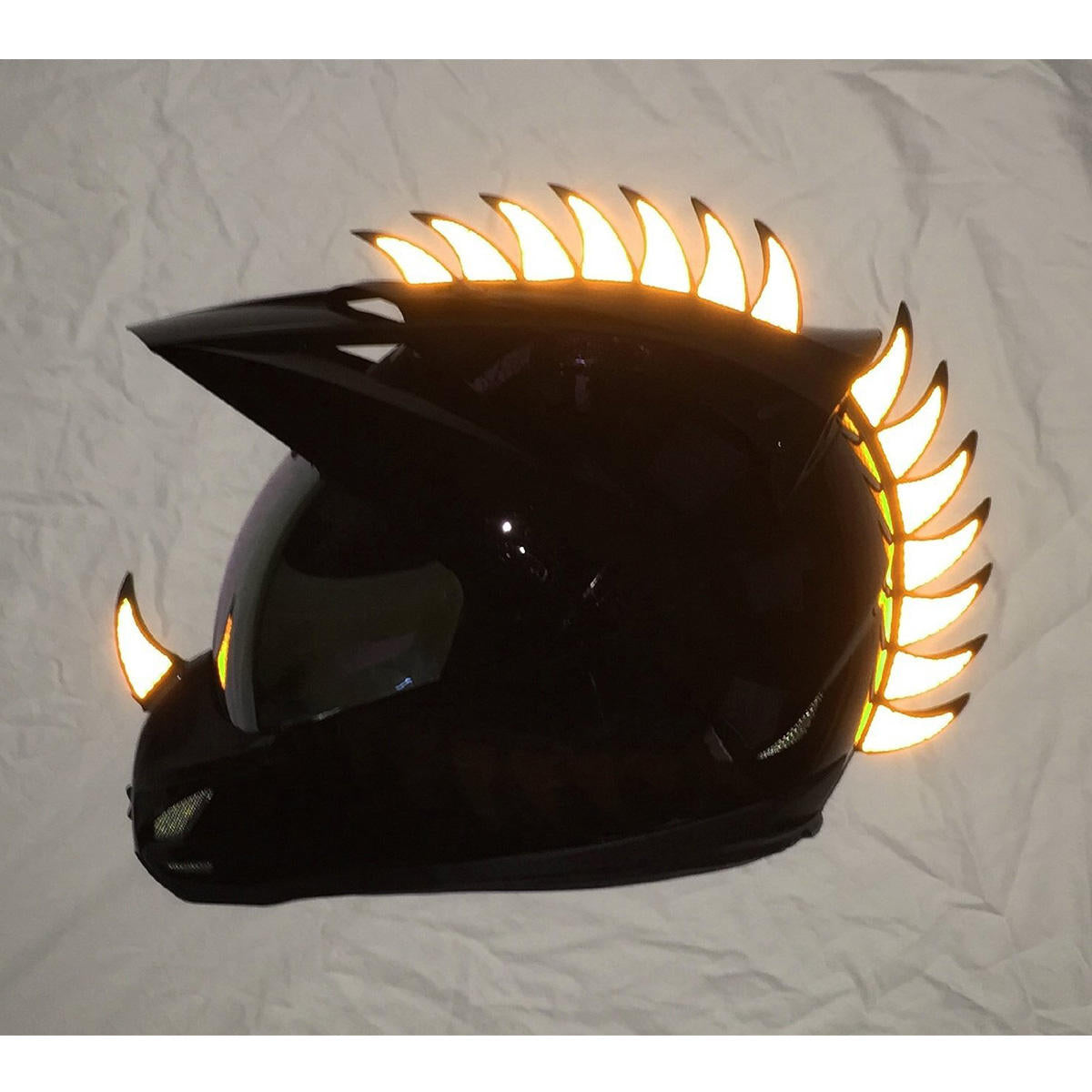 22 Blades Mohawk Warhawk Spikes Saw Reflective Sticker Decals For Rubber Helmet Motorcycle Bike