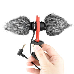 Microphone Double Directional Noise Reduction Recording for Mobile Phone DSLR Interview Broadcast Vlogging YouTube
