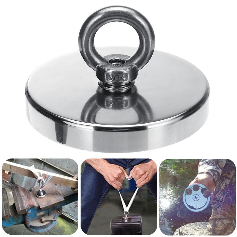 120mm 600KG Strong Powerful Magnet Neodymium Recovery Magnet Salvage Tool Strong Recovery Fishing Kit