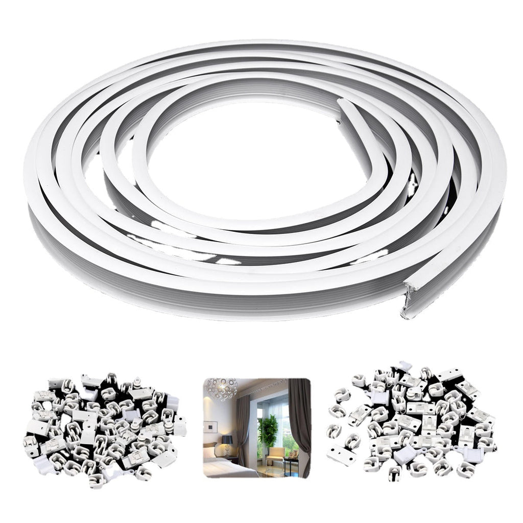 4M Curtains Track Rail Flexible Ceiling Mounted For Straight Slide Window Balcony