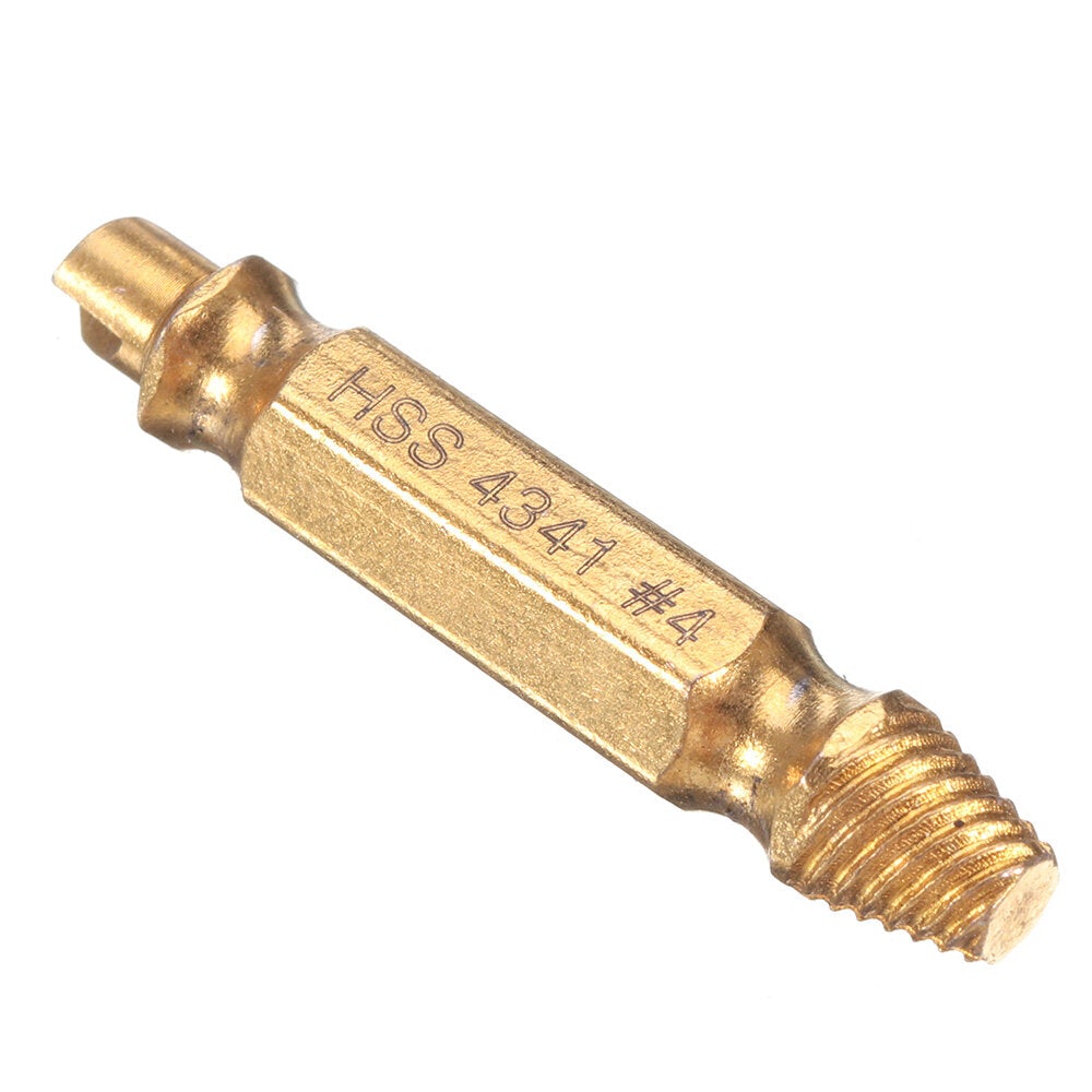 5Pcs Golden Damaged Screw Extractor Drill Bits Guide Set Broken Speed Out Stud Stripped Screw Remover Tool