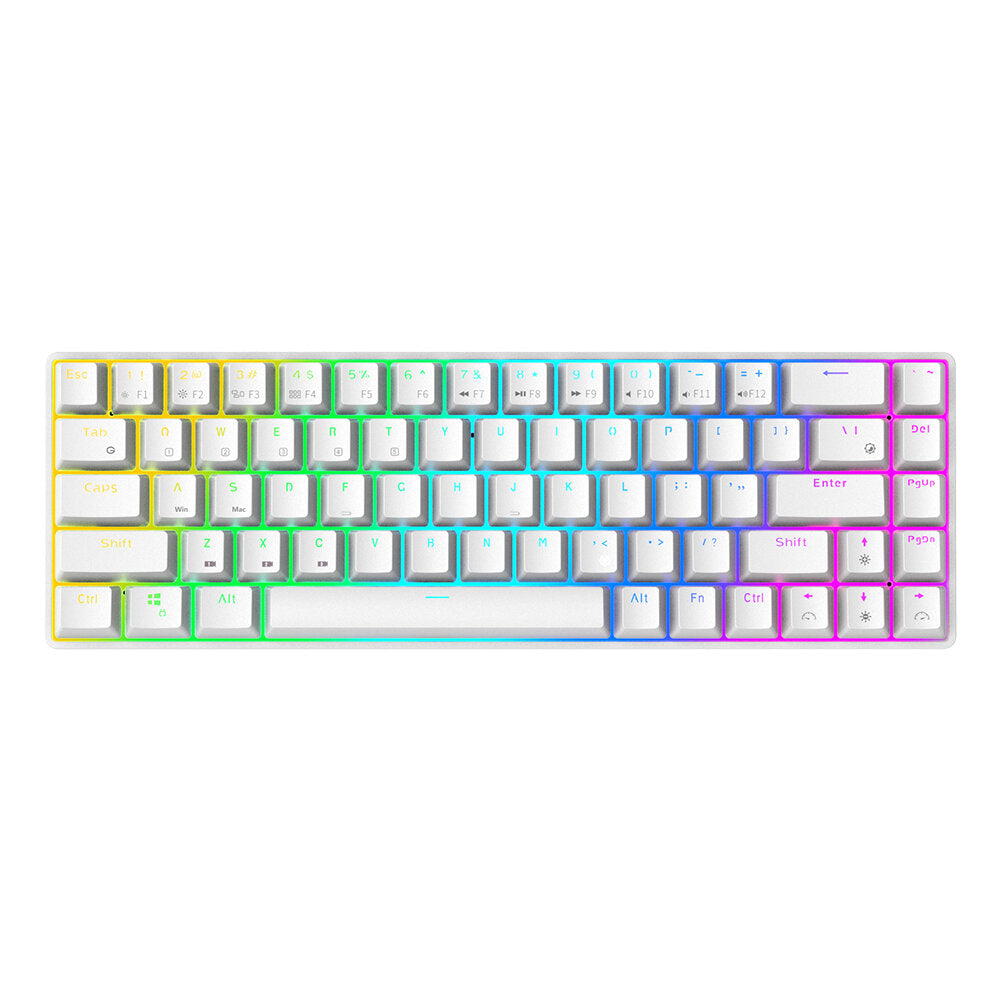Mechanical Keyboard 68 Keys TTC Switch Hot Swappable Dual Mode Wireless Bluetooth 5.1 Type-C Wired RGB Backlit RK68 Gaming Keyboard