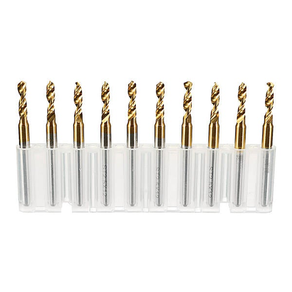 10pcs 3.175mm Shank 2.5mm HSS Titanium Coated Drill Bits PCB