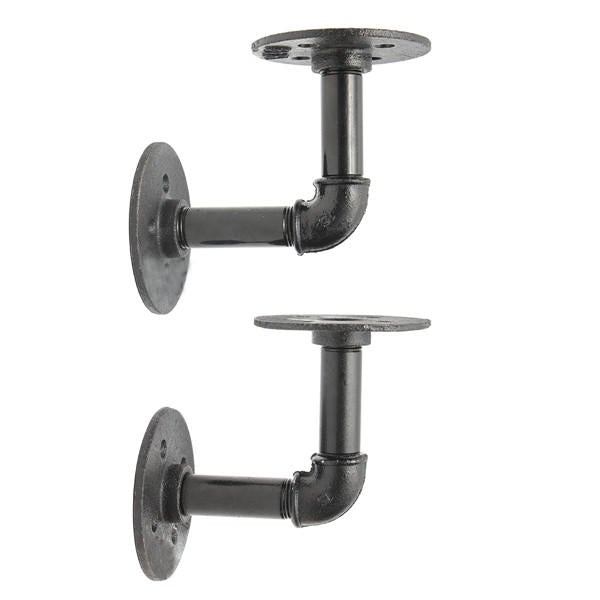 2pcs 3/4 Inch Iron Pipe Shelf Bracket Industrial Pipe Scaffold Board Shelf Brackets