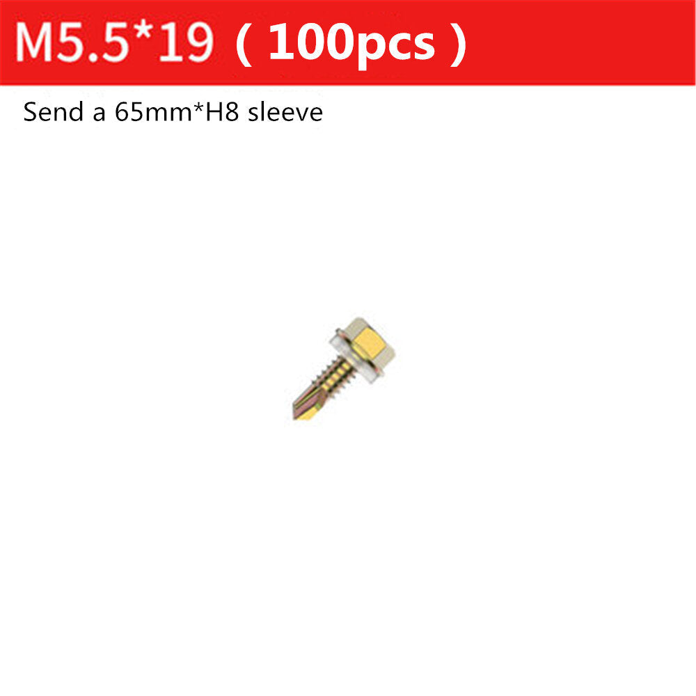 M5.5 External Hexagon Self Drilling Screw Color Zinc Plated Length 19-125mm