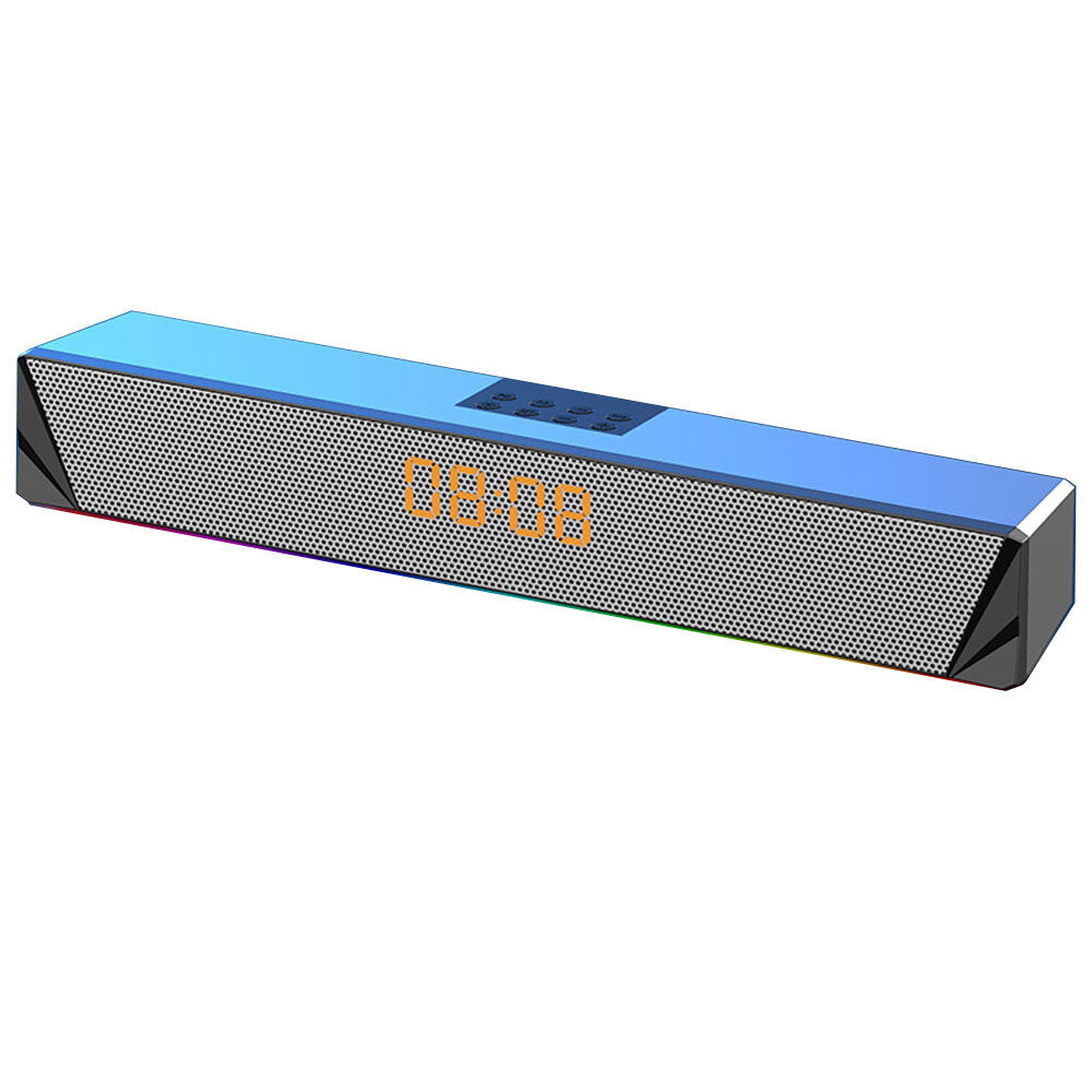 Computer Speaker RGB Light Effect Bluetooth USB Recharging Clock Display AUX U Disk TF Card Input Stereo Speaker System