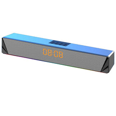 Computer Speaker RGB Light Effect Bluetooth USB Recharging Clock Display AUX U Disk TF Card Input Stereo Speaker System