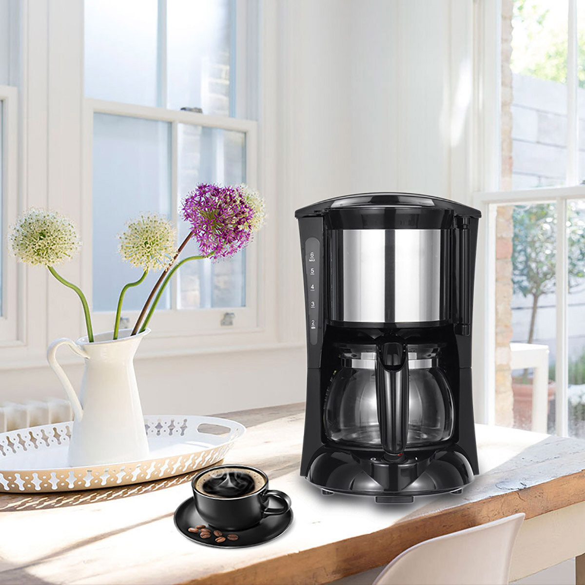 600W 650ml Household Drip-type Coffee Machine American Coffee Tea Maker Dual Use