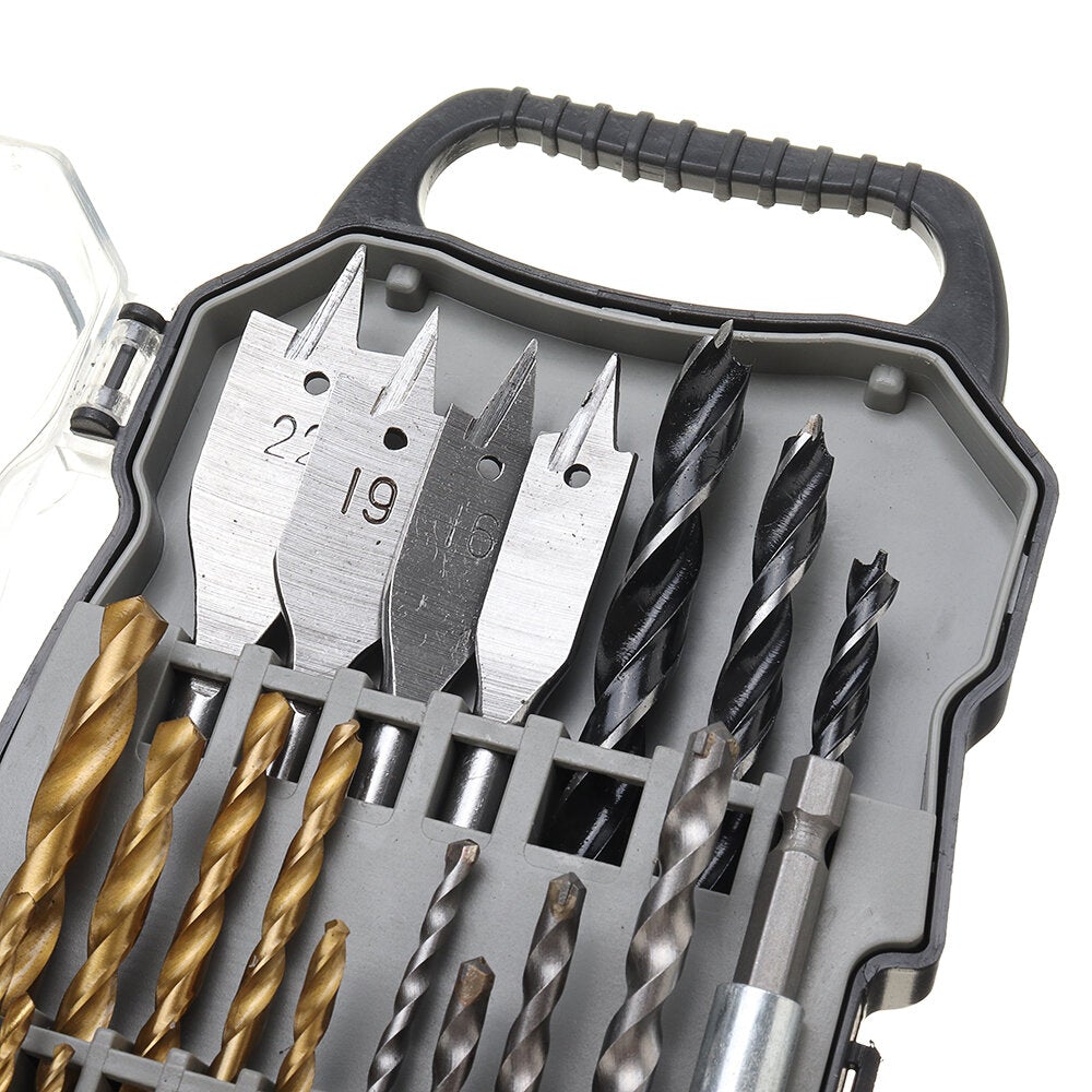 31Pcs Titanium Coated Hole Saw Cutting Set 1/4 Inch Hex Shank Magnetic Connecting Rod Screwdriver Bits