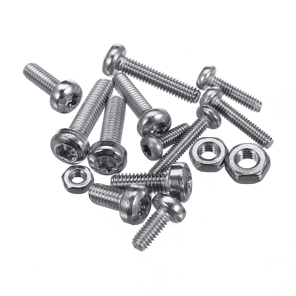 480Pcs M2/M2.5/M3 Torx Machine Screw 304 Stainless Steel Pan Head Bolt Nut Assortment