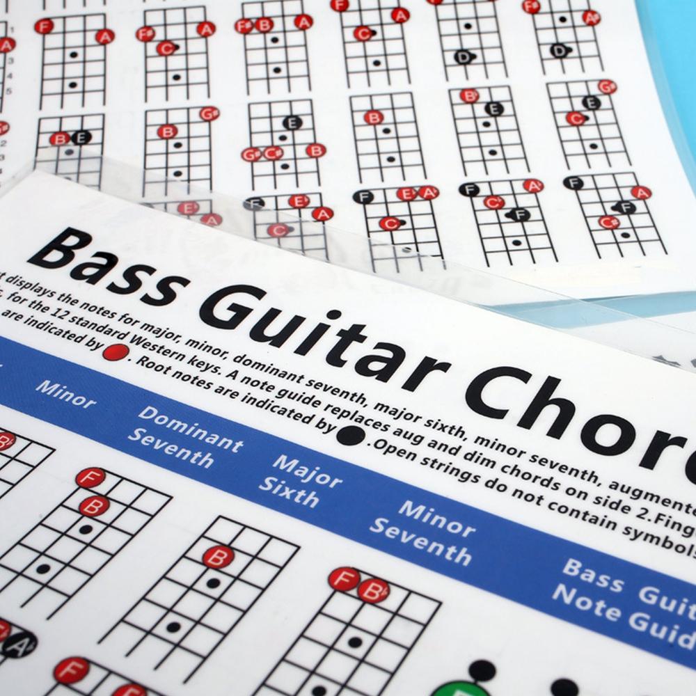 Hord-1.2 Four-String Electric Bass String Spectrum Guitar Chord Chart for Fingering Practice