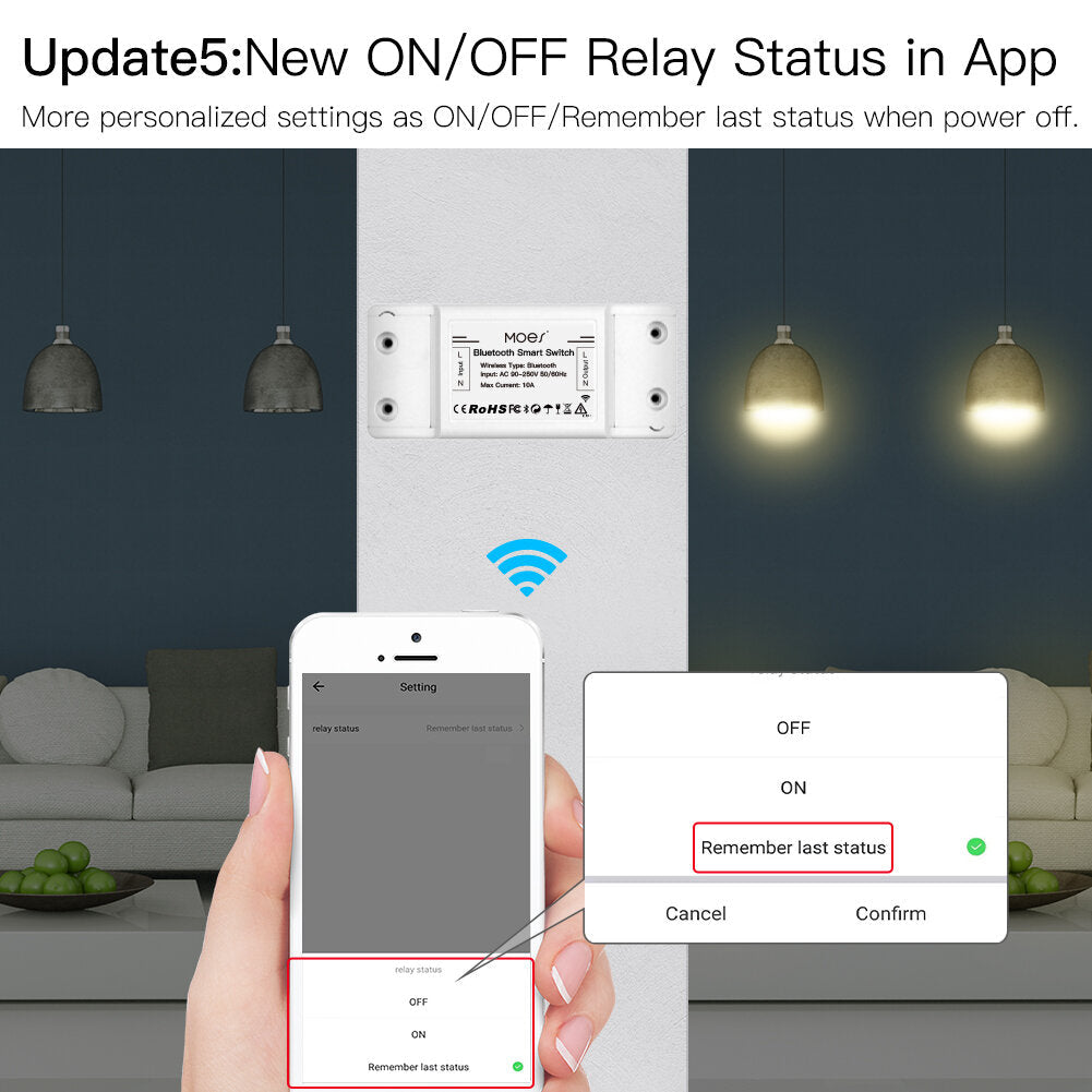 Bluetooth Smart Switch Relay Module Single Point Control Sigmesh Wireless Remote Control with Alexa Google Home