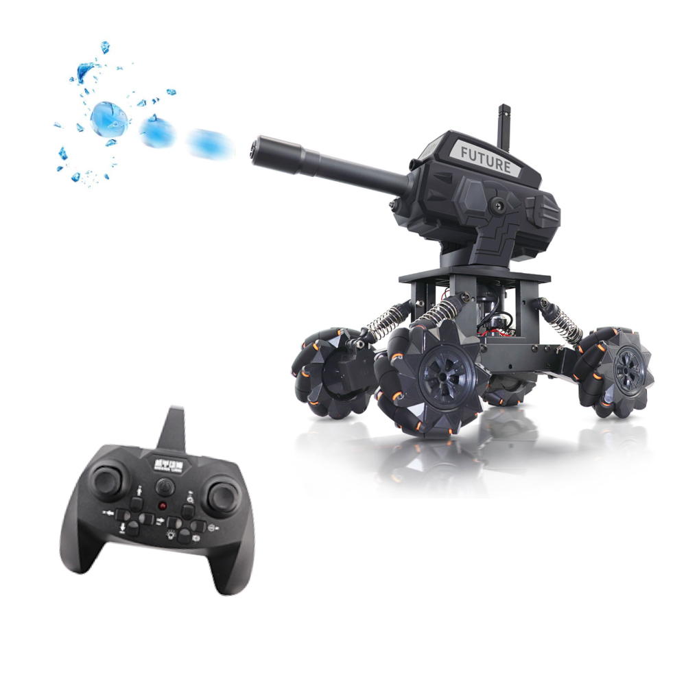 DIY RC Tank Car Can launch Cannonball Made of Water Need to Assemble 4WD 14CH Alloy Programming Remote Control Off-road Climbing