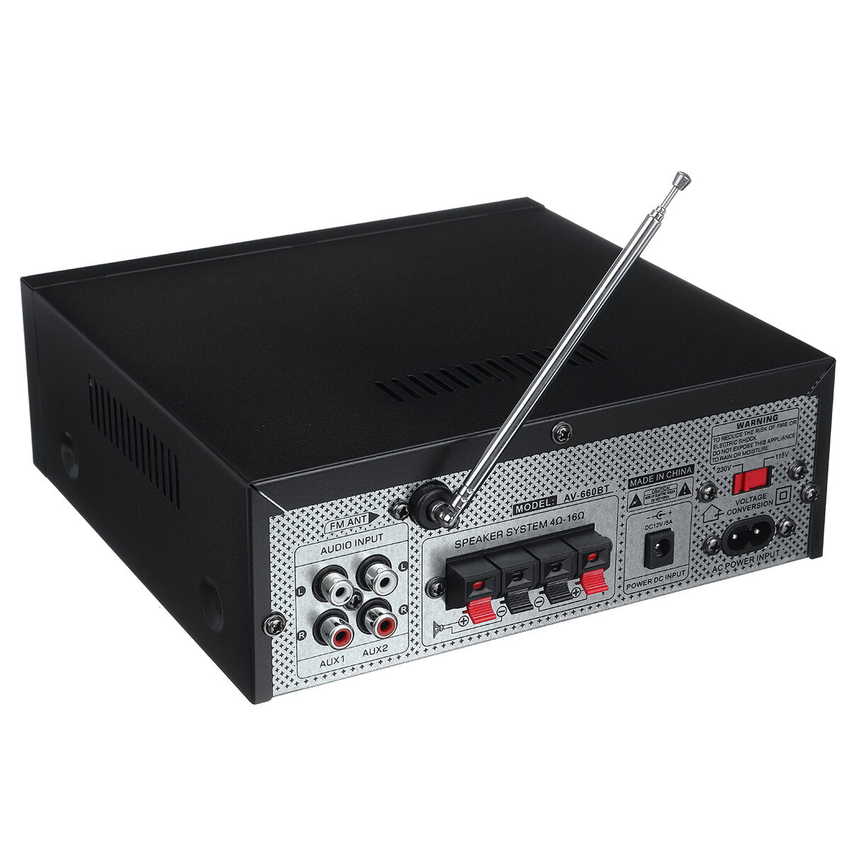 2000W Bluetooth 5.0 Audio Power Amplifier EQ Stereo AMP Car Home 2CH AUX USB FM Radio