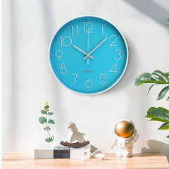 Glass One-piece Dial Wall Clock 3D Stereo Number Low Noise Wall Clock