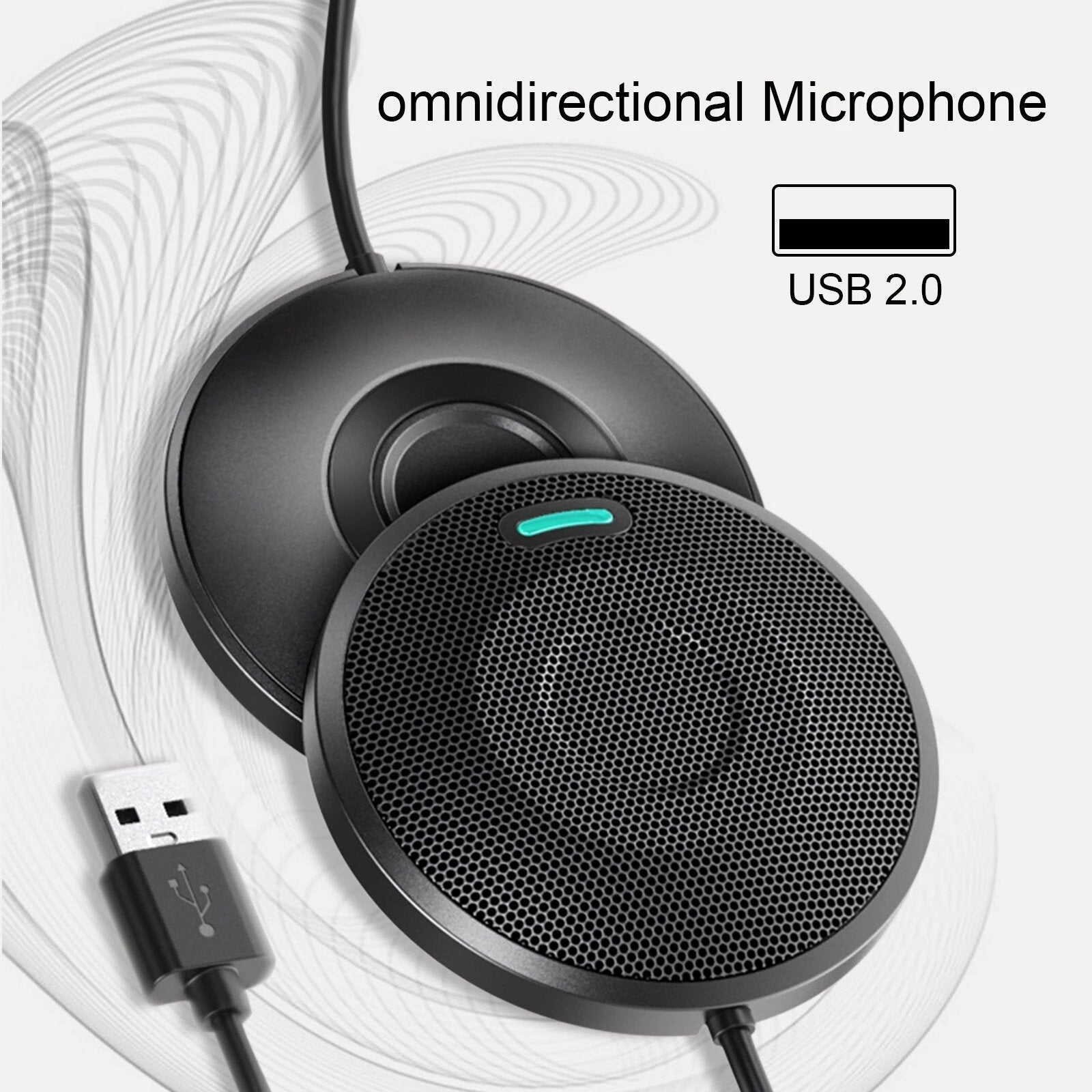 Omni-Directional Microphone USB Condenser for Business PC Laptop Voice Pickup