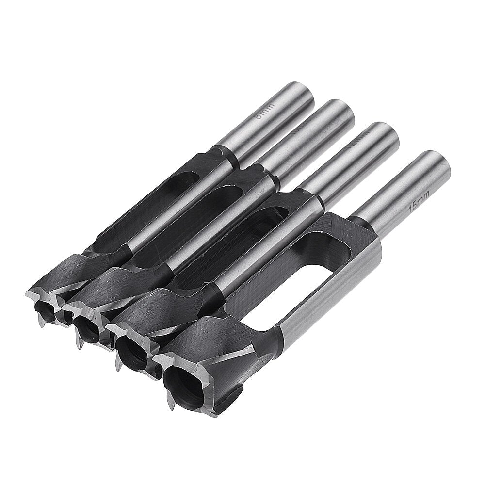 4pcs 8/10/12/15mm Tenon Dowel Plug Drill 13mm Shank Tenon Maker Tapered Cutter