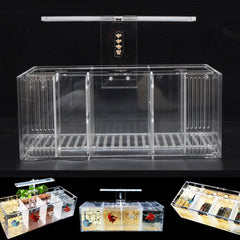 LED Light Acrylic Clear Aquarium Mini Betta Fish Tank Desktop Water Pump