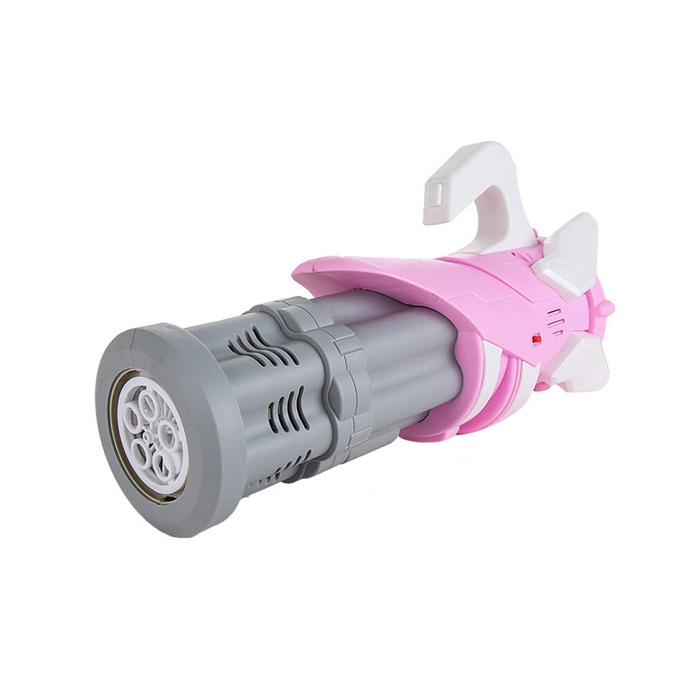 Electric Bubble Gatling Machine Maker One Key 5-hole Output Toy with Light and Music for Kids Play Gift