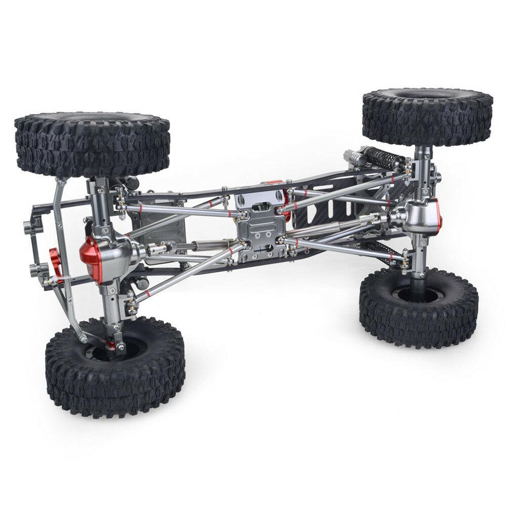 4WD CNC All Metal Carbon Fiber RC Car Frame+540 Motor+60A Waterproof ESC+M1500 Servo Straight Bridge Version