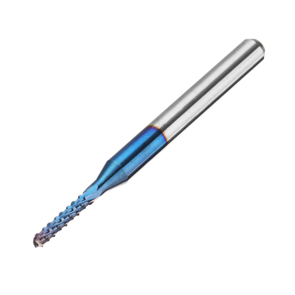 10pcs 0.6-1.5mm Blue NACO Coated PCB Bits Carbide Engraving Milling Cutter For CNC Tool Rotary Burrs