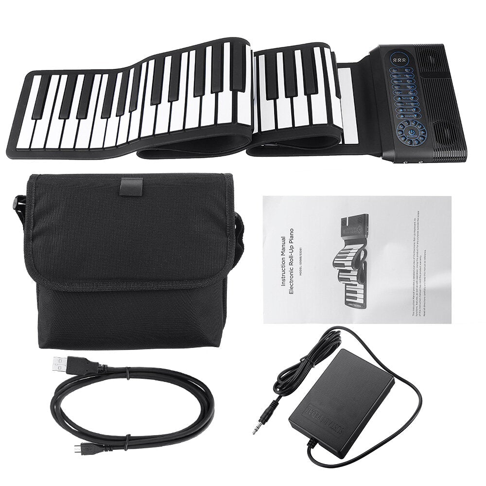 88 Keys Professional Hand Roll Up Keyboard Piano Built in Dual Speakers