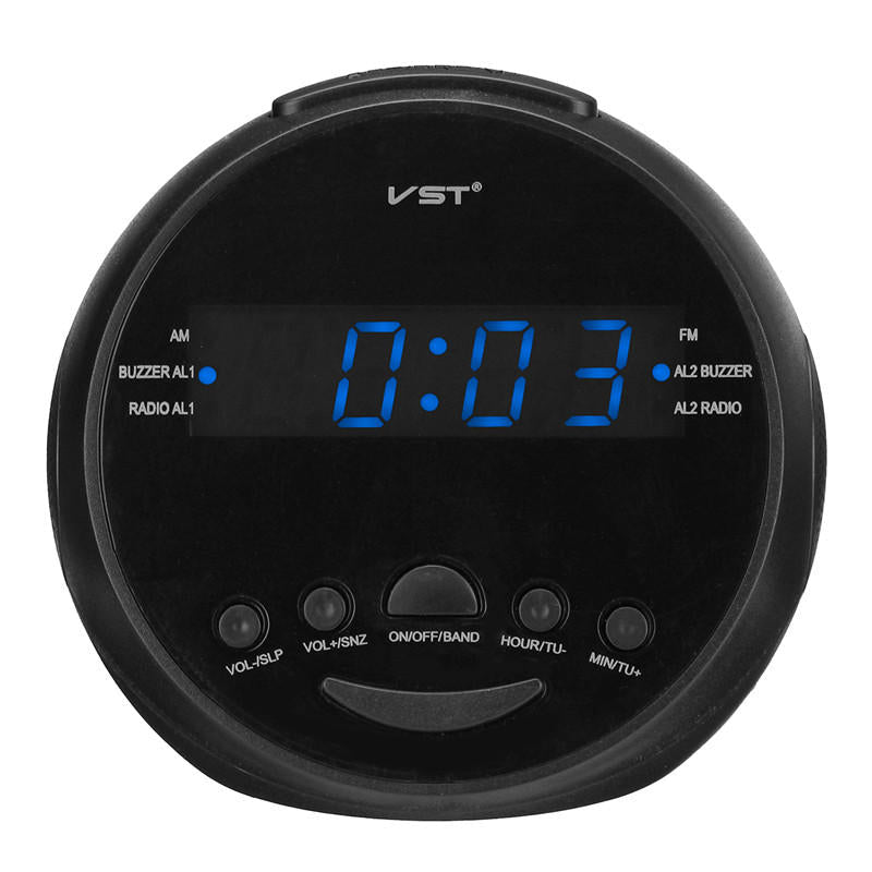 Multifunctional LED Digital Display Alarm Clock DC 5V AM/FM Dual Channel 0.6" LED Clock Radio Alarm Clock Desktop Table Clock