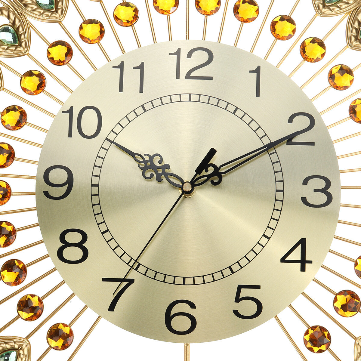 3D DIY Luxury Peacock Wall Clock Metal Modern Art Digital Home Office Decoration