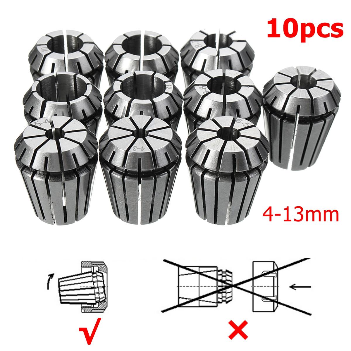 10pcs 4-13mm Spring Collet Chuck Set For CNC Milling Machine Engraving Lathe Tool