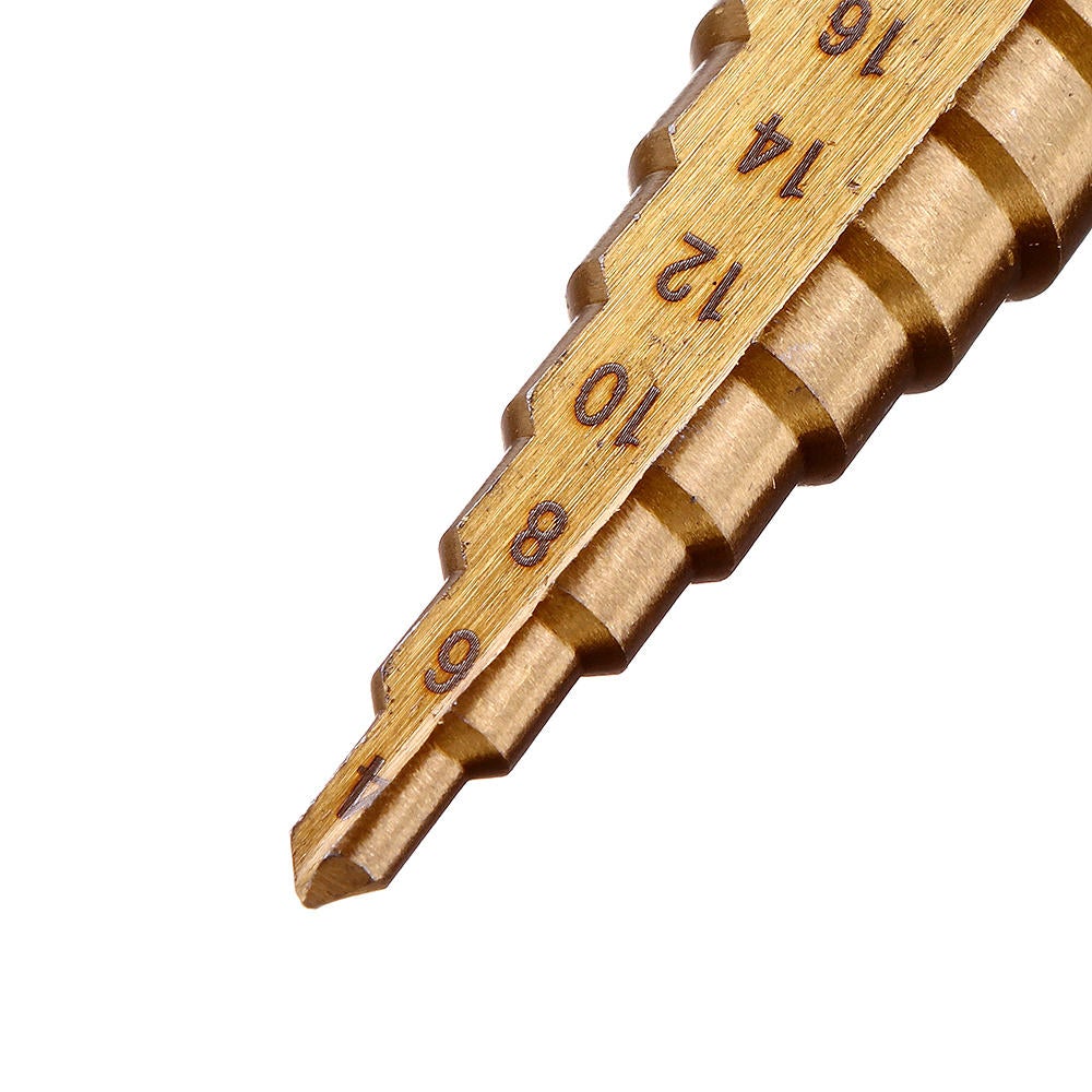 4pcs 4-12/20/32mm HSS Titanium Step Cone Drill Bit with Automatic Center Pin Punch