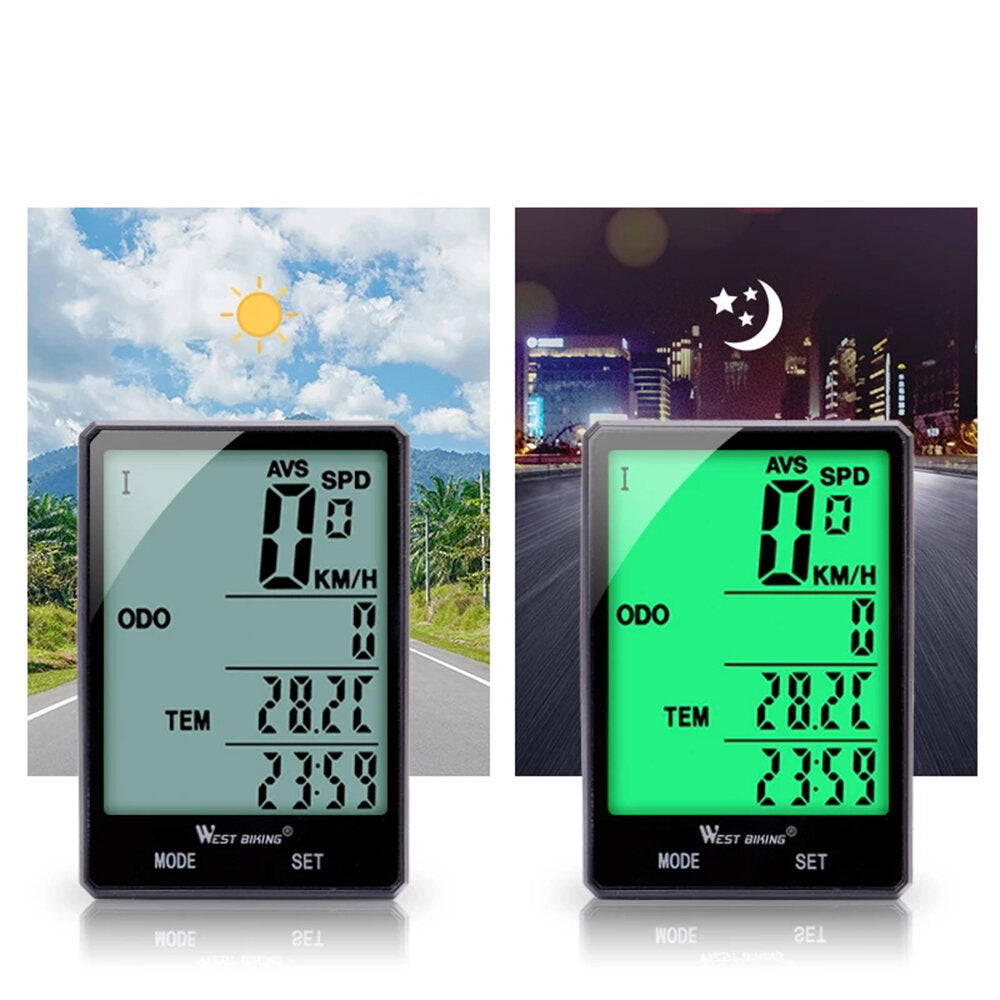 Bicycle Computer Backlight Wireless Waterproof Digital Bike Speedometer Odometer With Bike Stopwatch