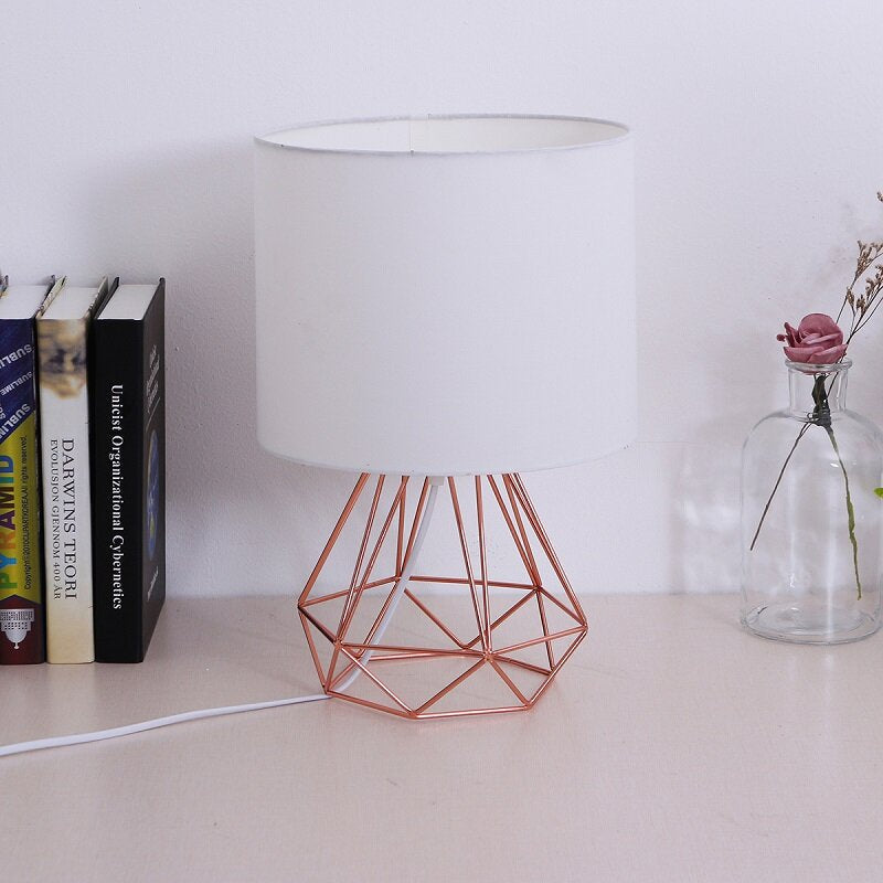 Hollowed Out Modern Living-room Bedroom Bedside Table Lamp Desk Lamp With Shade
