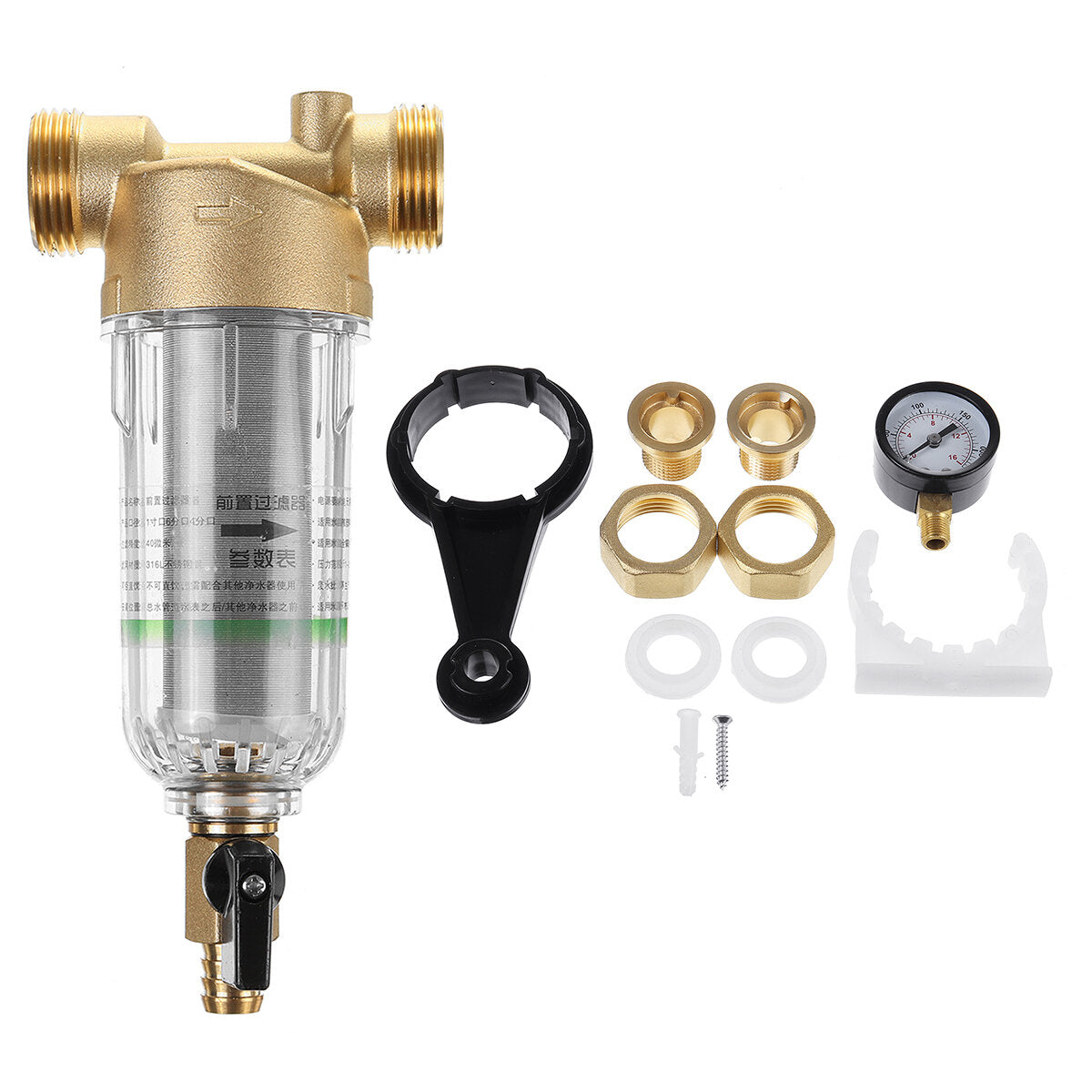 Water Pre-Filter System 1'' To 1/2'' 3/4'' 40UM Pre-filter Brass Mesh Prefilter