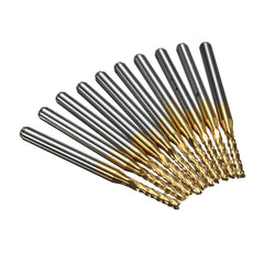 10pcs 1.8mm Titanium Coated Engraving Milling Cutter Carbide End Mill