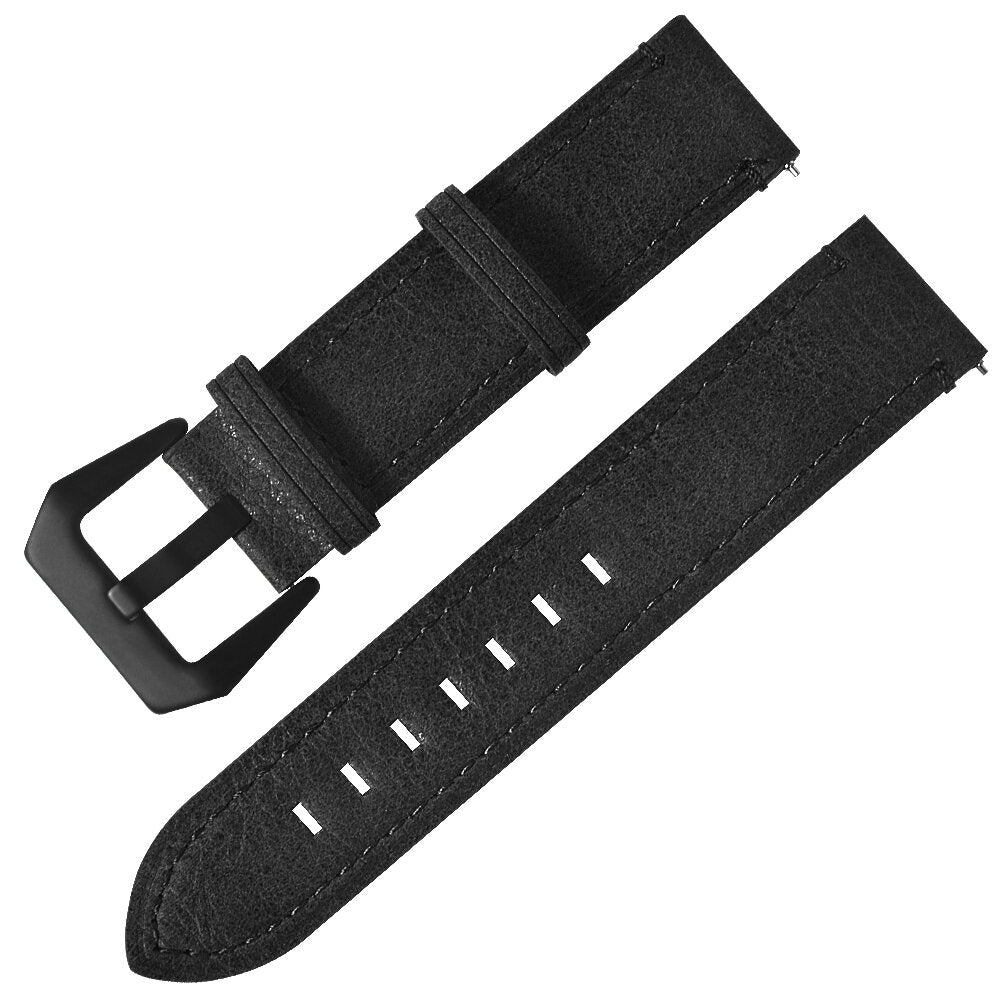 20mm Retro Texture Leather Watch Strap Watch Band for Smart Watch