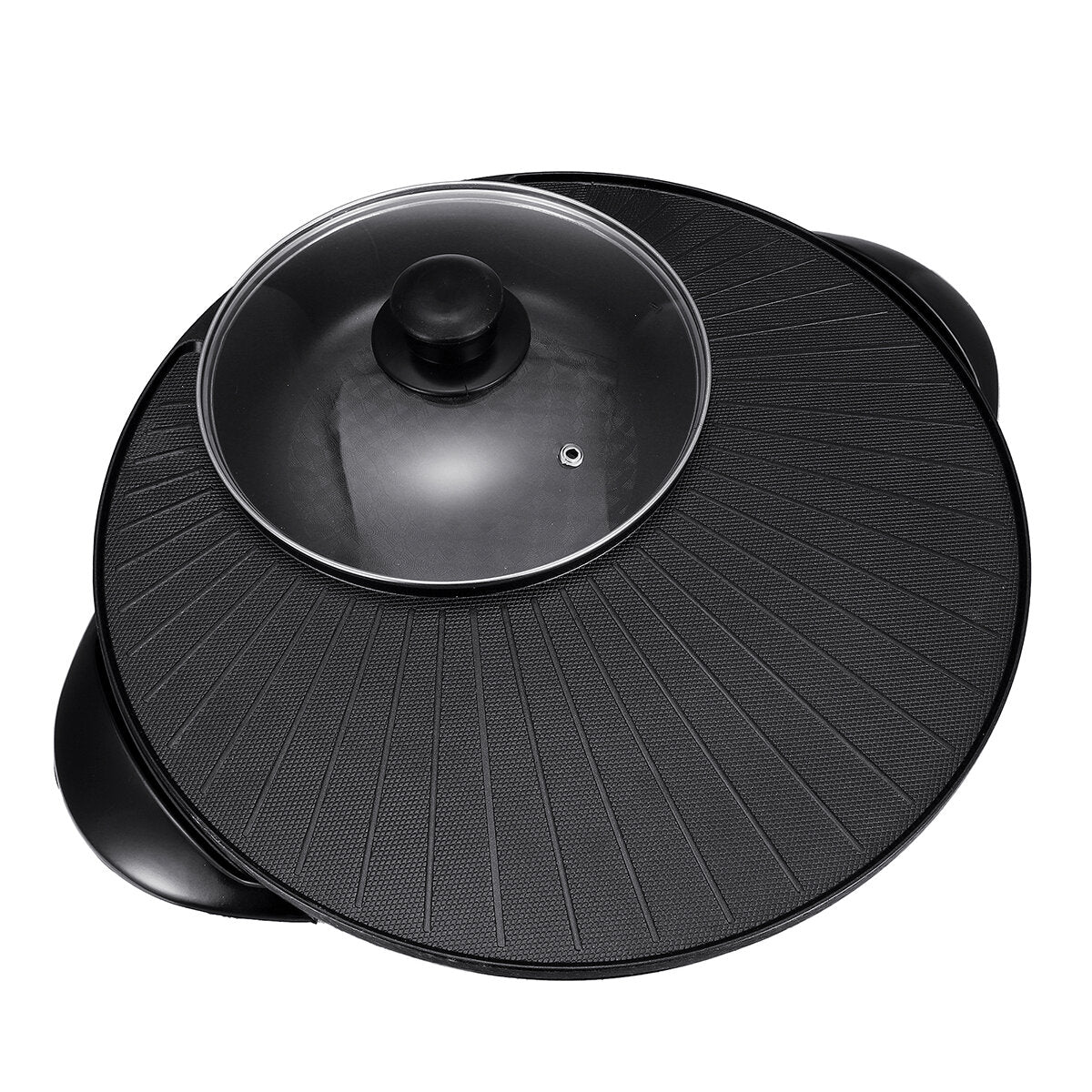 2 in1 1700W Electric Hot Pot BBQ Pan Frying Cook Oven Grill Non-stick Home