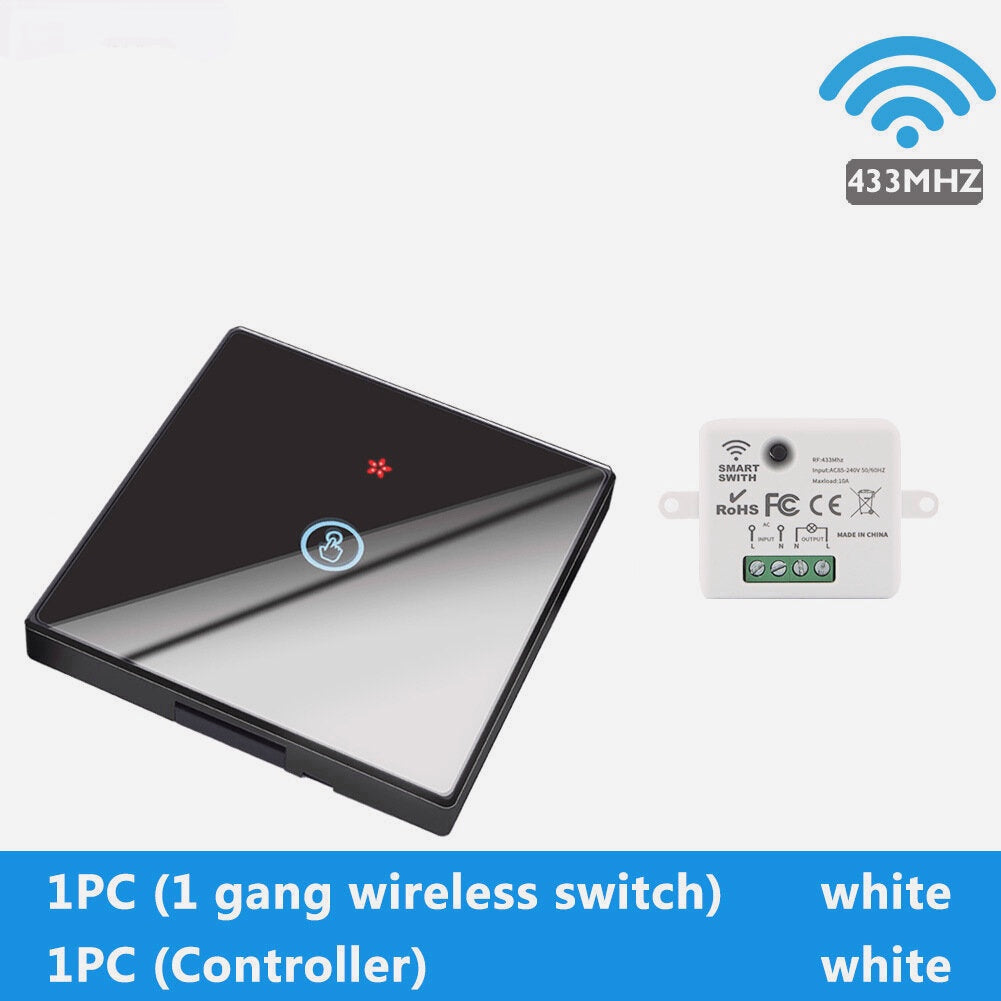 Touch Wireless Wall Switch EU Type 86 Smart Switch Wifi Controller Remote/Switch Control for Smart Home Compatible with Alexa Google Smart Home