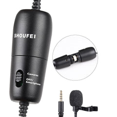 Professional Microphone 6M Lavalier Stereo Audio Recorder Interview Clip for Camera Smartphone Laptop DSLR