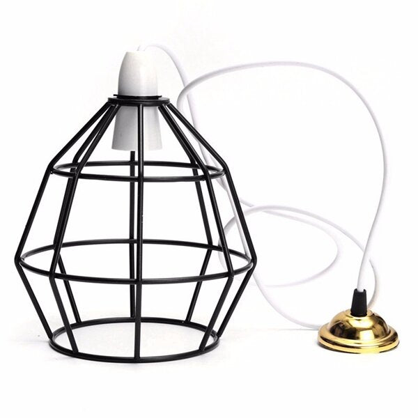 Vintage Industrial Style Metal Cage Wire Frame Ceiling Pendant Light Lamp Shades 110-240V