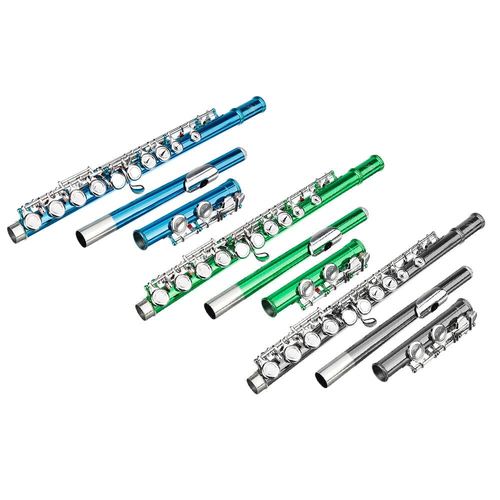 16 Holes C Key Flute Copper 67cm with Cloth Screwdriver Gloves Bag