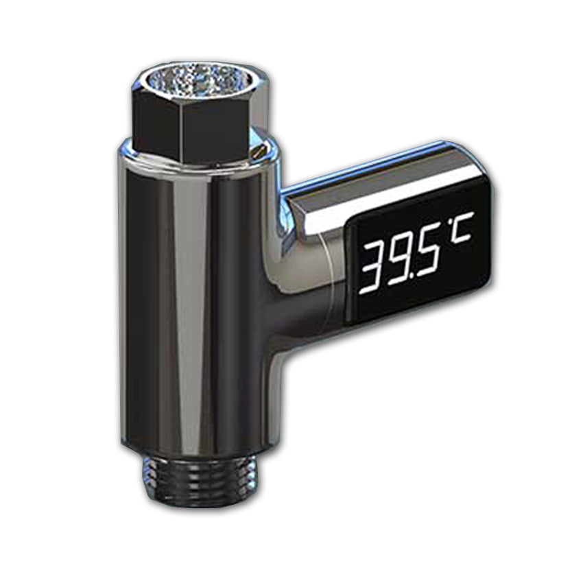 LED Display Home Water Shower Thermometer Flow Self-Generating Electricity Water Temperture Meter Monitor Energy Smart Meter  for Baby Care