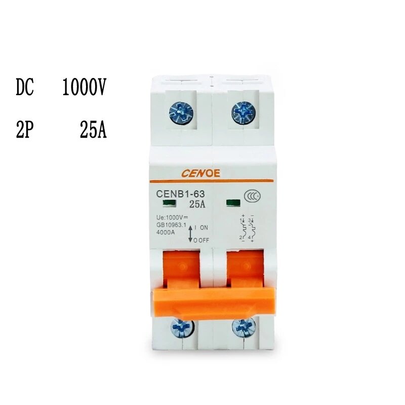 Solar Mini Circuit Breakers MCB Breakers with Short-circuit and Overload Protection Have1000V 10A 16A 25A 32A 40A 50A 63A
