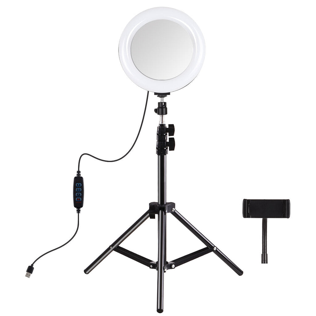 Fill Light Dual Color Temperature LED Arc Ring Lamp with Tripod for Photography Studio Live Broadcast 3200-5600K 7.9 Inch 20cm
