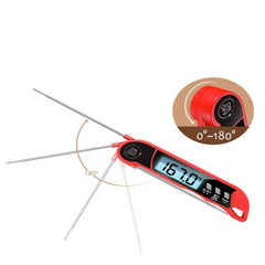 Meat Cooking Thermometer Digital Instant Read Portable Foldable LED Display for Home Kitchen BBQ Grill Baking