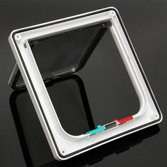 Medium Small White Pet Cat Puppy Dog Supplies Lock Frame Safe Security Flap Door Gate Pet Supplies