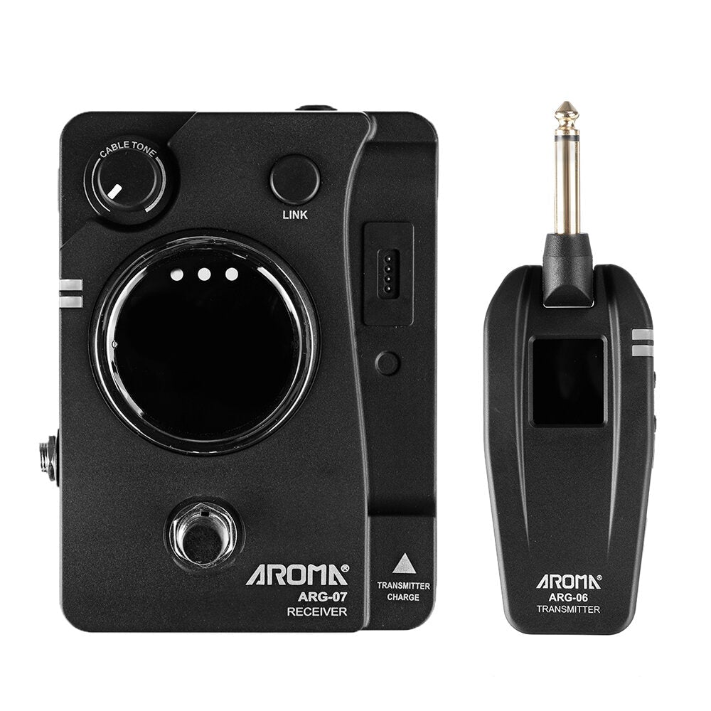 Guitar Wireless Transmission System(Transmisster & Receiver) 6.35mm Plug LCD Display 4 Channels Max. 35m Effective