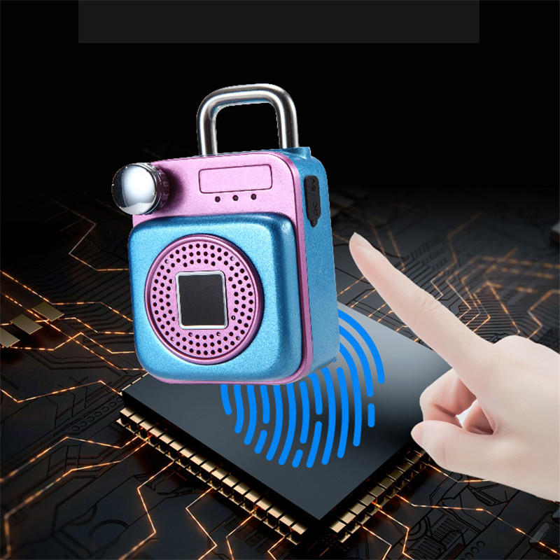 Mini Backpack Shape Bluetooth Speaker Smart Lock USB Charging APP/Fingerprint Unlock Padlock