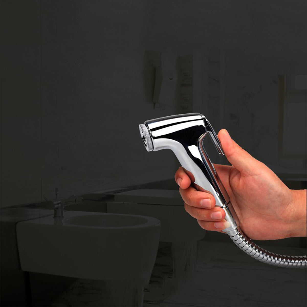 ABS Bathroom Portable Bidet Sprayer Handhold Toilet Bidet Shower Head Sprayer for Personal Hygiene w/ 1.5m Stainless Steel Hose